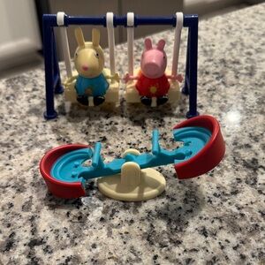 Peppa Pig Blue Swing and Red Seesaw Playset